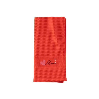 Torchon coton nid d'abeille ESTIVAL CARRE BLANC
