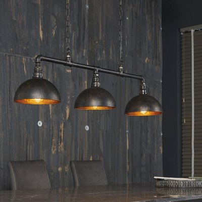 Suspension industrielle tuyau 3 demi-globes TRIBECA PIER IMPORT