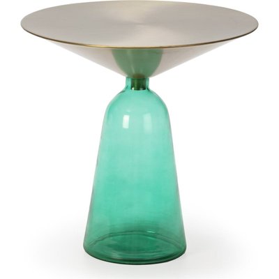 Table d'appoint verre  et métal doré style contemporain RECOLLECTION