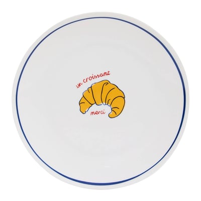 Lot de 6 assiettes dessert Fra ronde D.19cm bleu ATMOSPHERA
