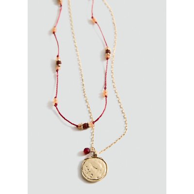 Collier à double pendentif combiné MANGO