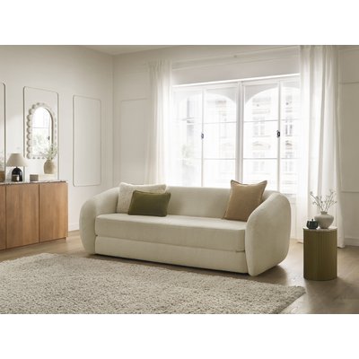 Canapé droit convertible 3 places en tissu bouclette, NEYO BOBOCHIC