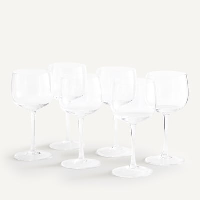 Lot de 6 verres à vin, hauteur 16 cm, REGGIA AM.PM