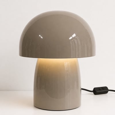 Lampe à poser champignon métal émaillé gris chaud Sita MILLUMINE