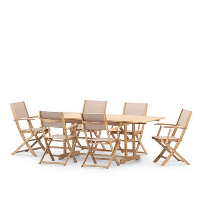 Salon de jardin, 6 chaises, JAVA LIGHT DEFORA HOME