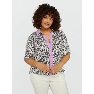 Chemise en satin à imprimé animalier FIORELLA RUBINO