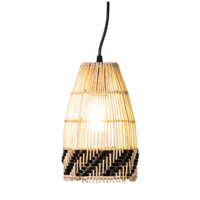 Petite suspension en rotin naturel et noir KOB HYDILE