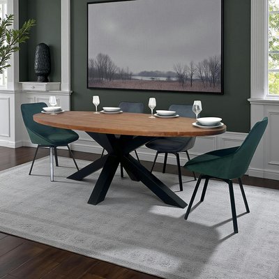 Table à manger ovale en bois de teck recyclé 220 cm ONTARIO PIER IMPORT