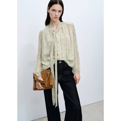 Blouse imprimé floral à nœud MANGO