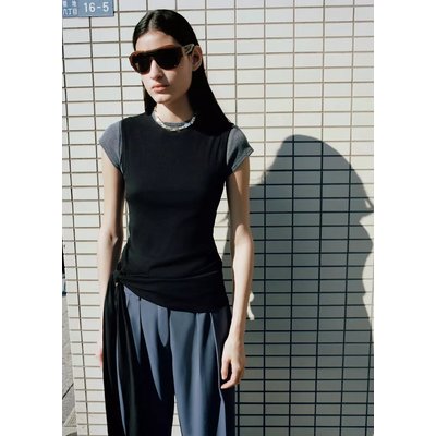Top coton détail nœud MANGO