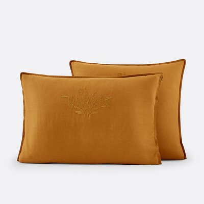 Scénario Embroidered 100% Washed Cotton Pillowcase LA REDOUTE INTERIEURS