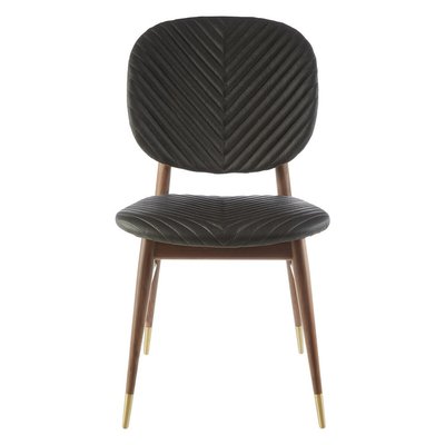 Leather Dining Chair with Wooden Legs SO'HOME