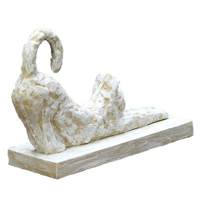 Statuette chat couché h 15 cm SCAT SENSEI MAISON