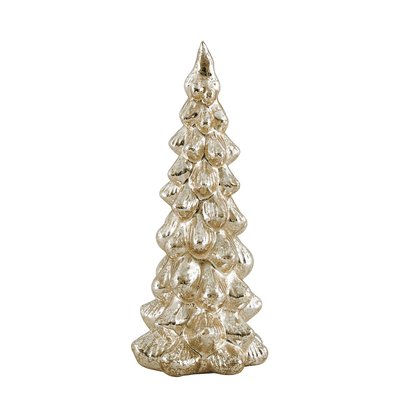 Sapin lumineux en verre mercurisé doré - Grand modèle MATHILDE M