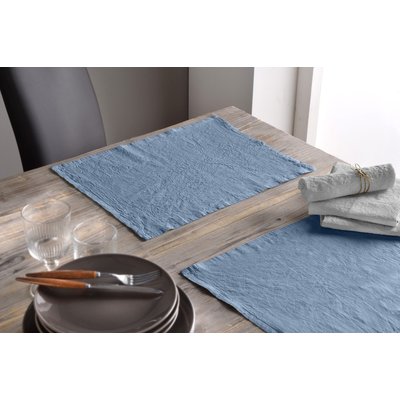Lot de serviettes de table coton et lin uni BATON ROUGE
