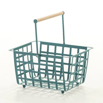 Panier de rangement et décoratif en métal,avec poignée,  taille semi grande, ZESTA DON HIERRO