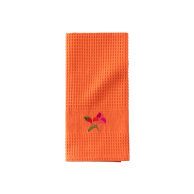 Torchon coton nid d'abeille NECTAR CARRE BLANC