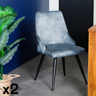 Chaise en velours havane (lot de 2) MALMOE PIER IMPORT