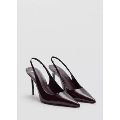 Chaussures à talon en cuir vernis MANGO