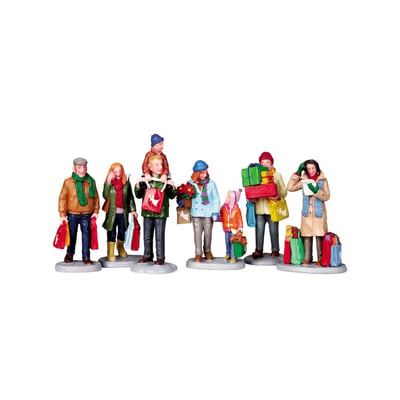 Lot de 6 figurines de vacanciers au shopping JARDIDECO