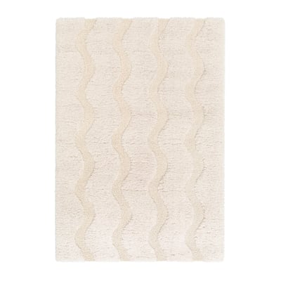 Tapis shaggy doux en polyester recyclé avec relief PEMBERLEY AFK LIVING