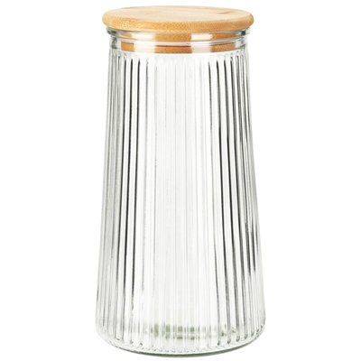 Bocal cuisine en verre avec bouchon bambou 1.4L WADIGA