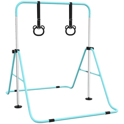 Barre de gymnastique pour enfants Acier Cyan HOMCOM