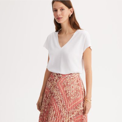 V-Neck T-Shirt with Short Sleeves ANNE WEYBURN