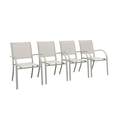 Fauteuil de jardin empilable aluminium (lot de 4) TARANTO SWEEEK