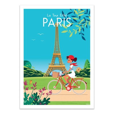Affiche d’art 50 x 70 cm - Paris la tour Eiffel - Raphael Delerue WALL EDITIONS