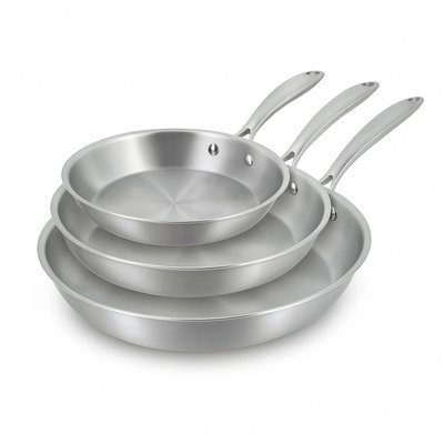 Set de 3 poêles en acier inoxydable, TRIPLY MENASTYL