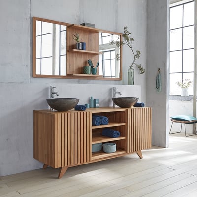 Meuble de salle de bain en teck massif 160 cm  RIO BERAH GETAH