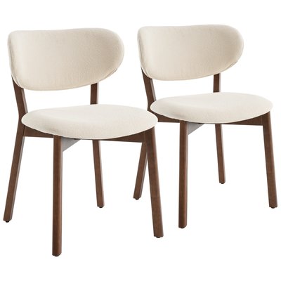 Lot de 2 chaises en bois et tissu boucle, AURA HAPPY GARDEN