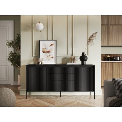 Buffet bas en panneaux de particules 2 portes 166 cm, LENARA BOBOCHIC