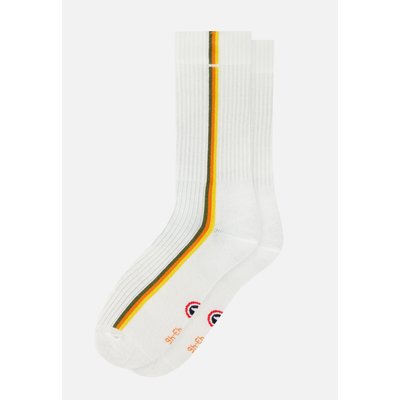 Chaussettes de sport mi-hautes rayées kaki, orange et jaune Wilfried LE SLIP FRANCAIS