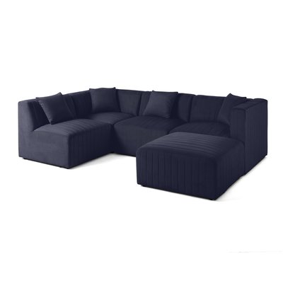 Canapé d'Angle gauche en Velours 5 places - NOVA LISA DESIGN