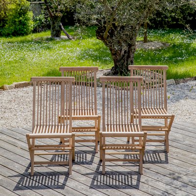 Chaises en teck, lot de 4, LOMBOK HAPPY GARDEN