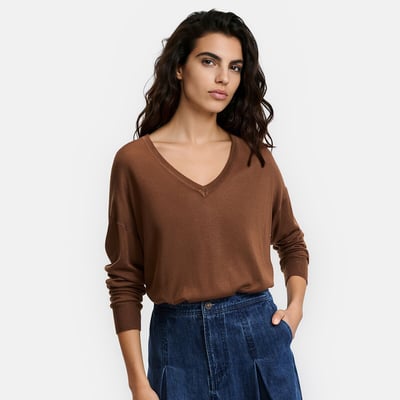 Pull col V, en fine maille LA REDOUTE COLLECTIONS
