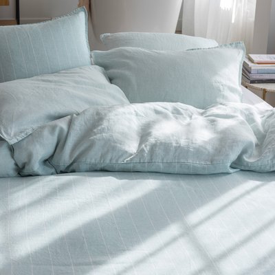 Housse de couette en chanvre lavé, ÉVASION CHANVRE BLANC CERISE