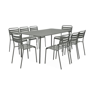 Table de jardin métal + 8 assises AMÉLIA SWEEEK