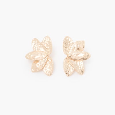 Grandes boucles d'oreilles feuilles martelées BALABOOSTE