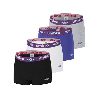 Lot de 4 Boxers Coton Uni ceintures colorées UMBRO