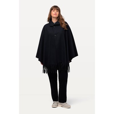 Poncho en laine mélangée à col montant et ULLA POPKEN