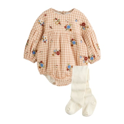 Barboteuse bébé bouffante et collants, 2 pcs NEXT