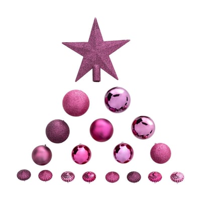 Kit de sapin "Colorama de Noël" 18 pièces cassis FEERIC LIGHTS & CHRISTMAS