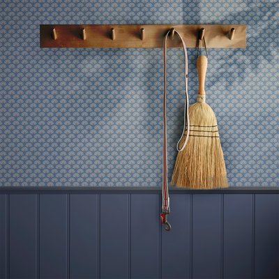 Papier peint Quadrillage de plumes de paon JOULES