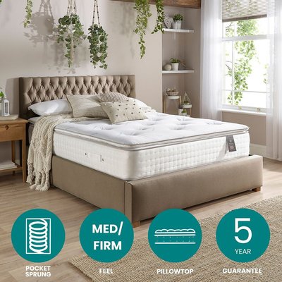 Aspire Luxury 7000 Pocket Climate Cool Natural Wool Pillowtop Mattress ASPIRE