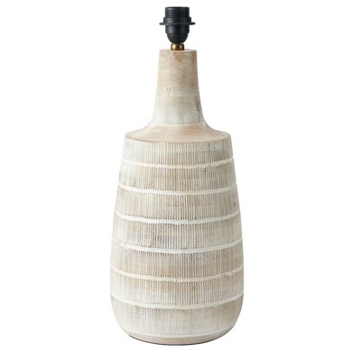 Grey Wash Wood Textured Tall Neck Table Lamp Base SO'HOME