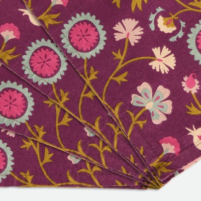 Set of 4 Izild floral print washed cotton napkins LA REDOUTE INTERIEURS