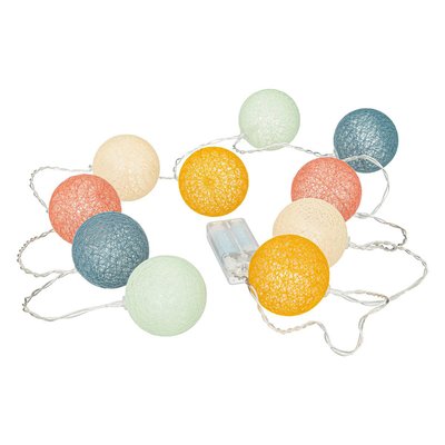 Guirlande LED à pile boules en coton tissé OYA ATMOSPHERA